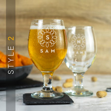 Personalised Beer Glass Engraved Stemmed Ale Craft Glass Customised Gift Idea