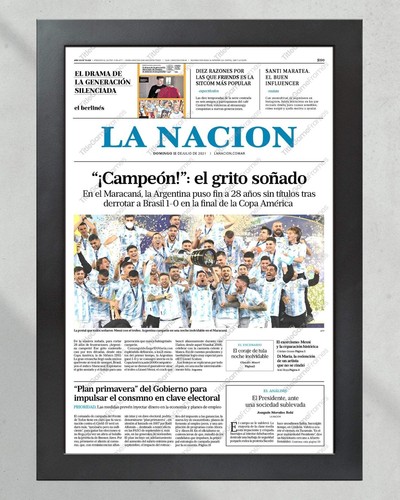 2024 Argentina Copa America Champions 'Un campeon inolvidable' - Framed Newspape - Picture 8 of 11