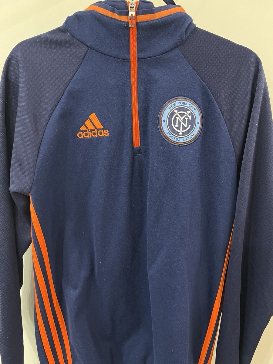 Adidas NYCFC Quarter-Zip Hooded Pullover New York City Football