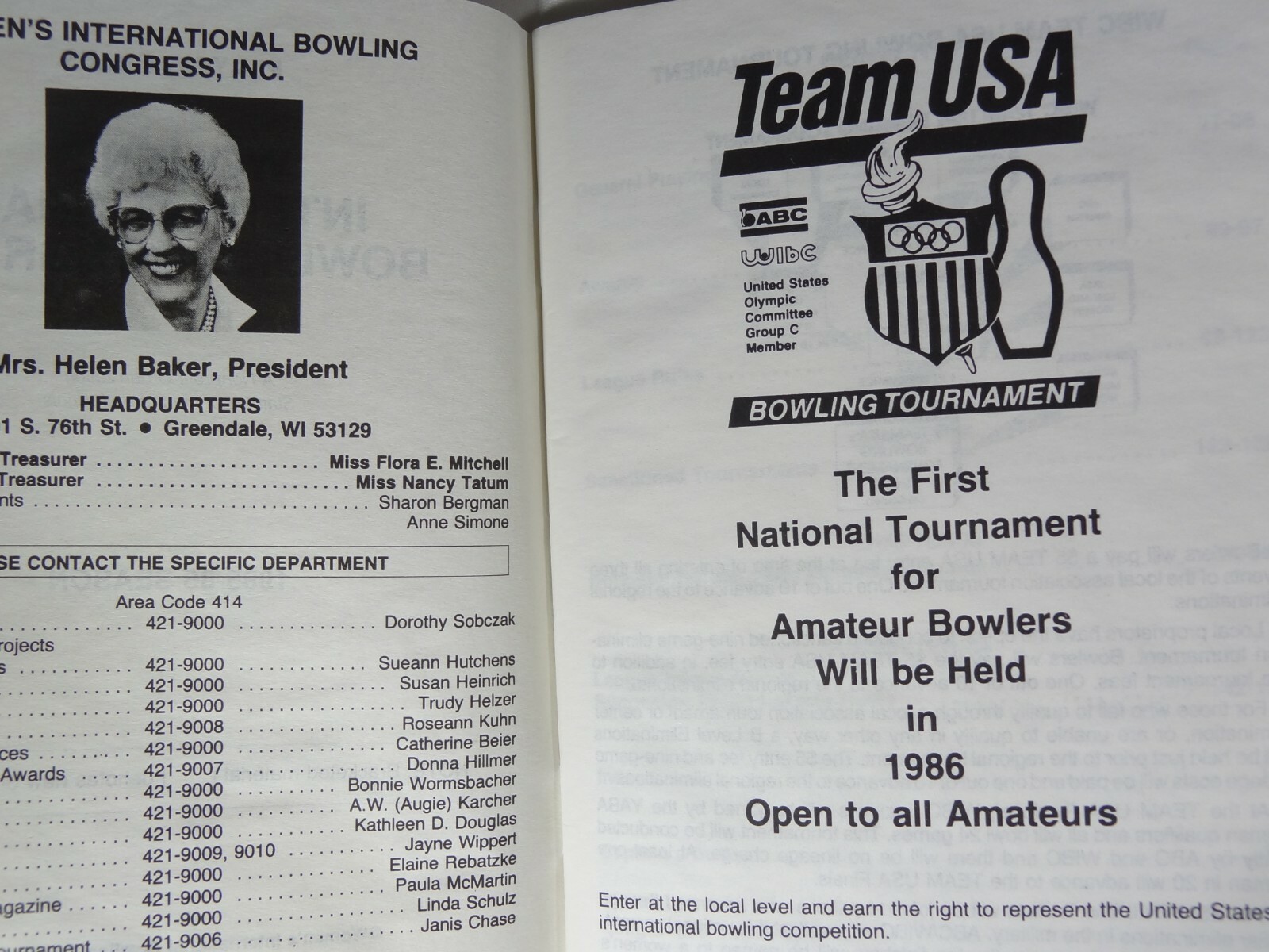 WIBC Women's International Bowling Congress 19851986 Playing Rules