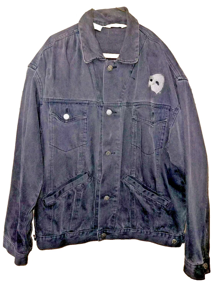 Chaqueta Jean Negra Rara/Vintage Talla Pequeña 1988 El Fantasma de la Ópera Indygo Foto 2 de 4