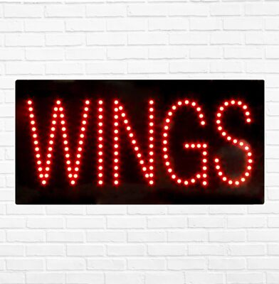 LED Wings Sign for Retail Business Displays | Light Up Sign | 12''H x 24''W x 2''D