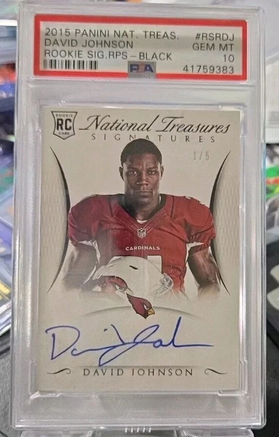 David Johnson Panini National Treasures Rookie Signature Rps #RSRDJ Black