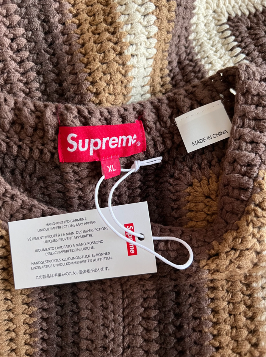 Supreme Hand Knit Crochet Sweater - Size XL - Brown - NEW | eBay Supreme Hand Knit Crochet Sweater - Size XL - Brown - NEW | eBay