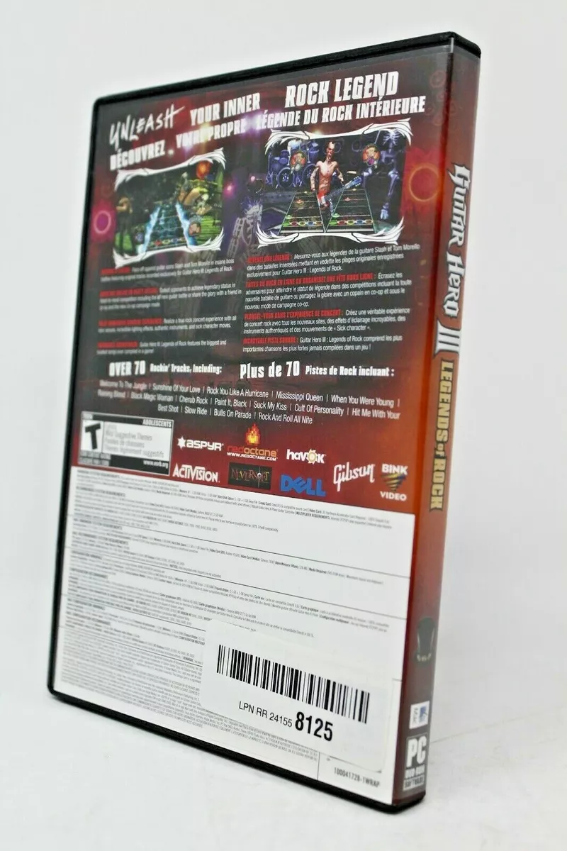 Guitar Hero III Legends of Rock - PC - Music Simulation Game - W/ User  Manual