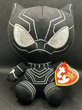 Ty Marvel Black Panther Beanie Baby Plush Soft Toy - 6" Avengers With Tags