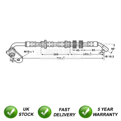 Brake Hose Front Right Outer SJR Fits Suzuki Vitara 1998-2017 5154067D00