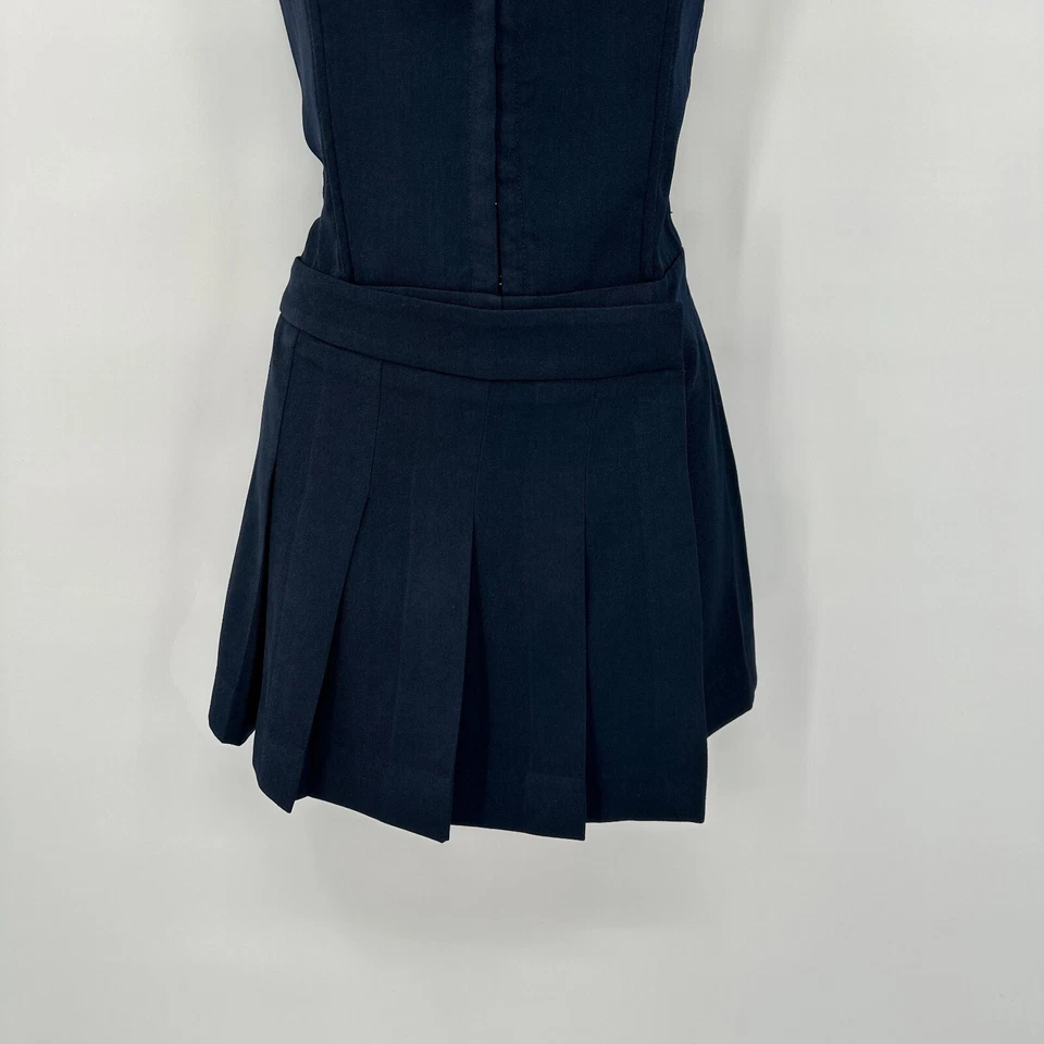 LUSH Mameluco Plisado Mujer Pequeño Azul Medianoche Corsé Top Mini Vestido Ambiente Y2K Foto 3 de 4