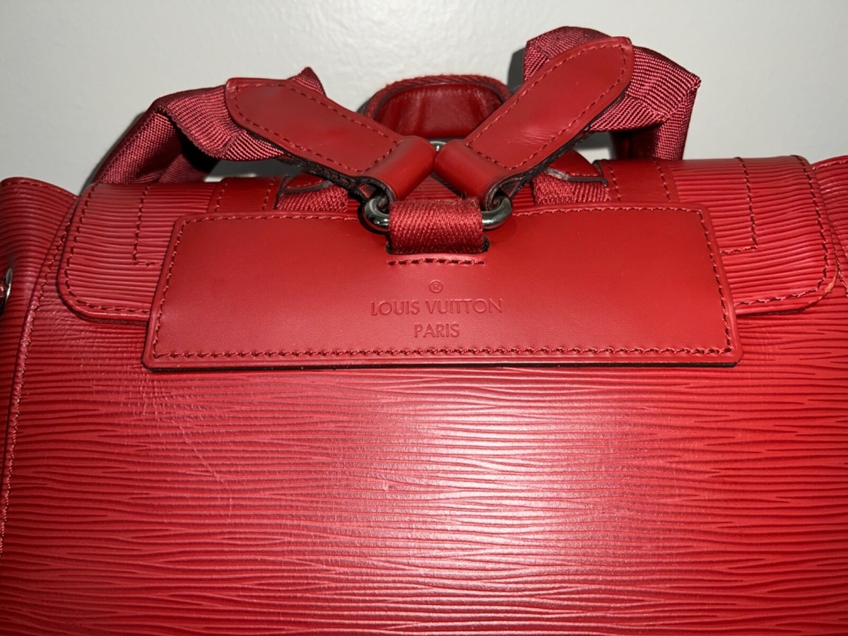 Louis Vuitton Christopher Backpack Leather Epi RED UNIQUE