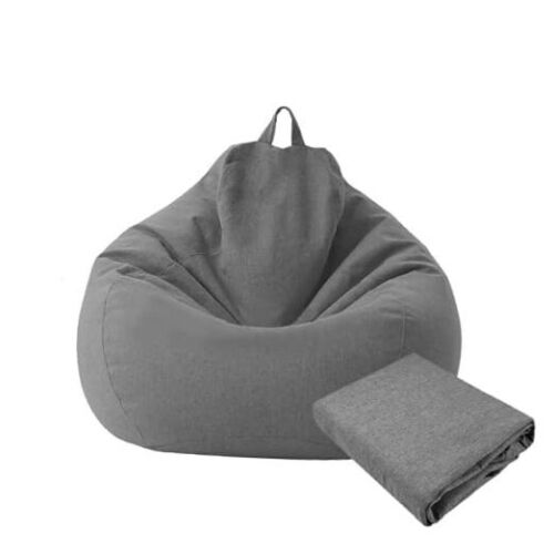 Large Small Lazy Sofas Cover Chairs Without Filler Linen Cloth Lounger Seat