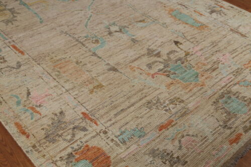 Vegetable Dye Oushak Turkish Hand-knotted Wool Rug for Living Room 7x10 ft - Picture 7 of 21
