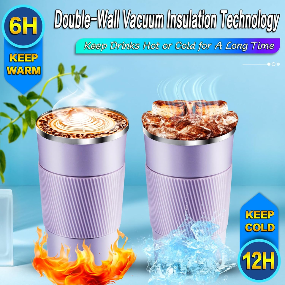 Travel Coffee Mug 16 Oz, Insulated Coffee Cups with Lid, Thermos