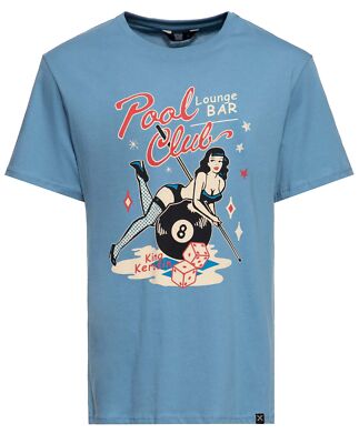 King Kerosin »POOL CLUB« Print Pin-Up Girl Billard Gambling T-SHIRT Oberteil - S