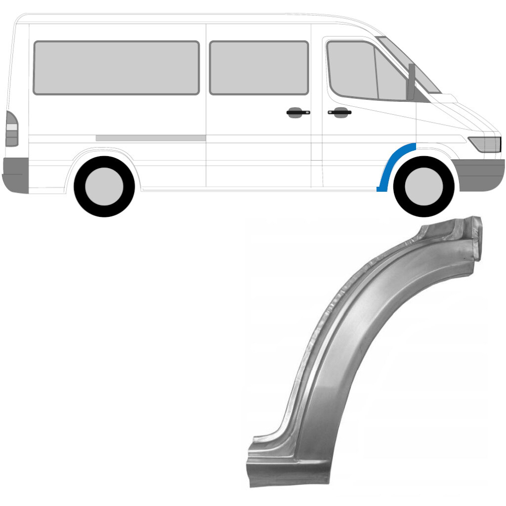 MERCEDES SPRINTER VW LT 1995-2006 FRONT WHEEL ARCH REPAIR PANEL / RIGHT RH