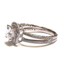 18k white gold .23ct 5x5mm princess halo diamond semi mount engagement ring 7 — photo 3