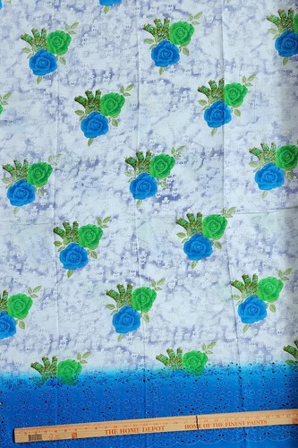 Hawaiian 100% Cotton Print Cut Work embroidery Border Fabric tela 45" W sold BTY - 第 6/17 張圖片