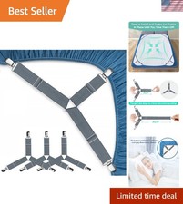 Bed Sheet Straps, Easy to Install Sheet Straps, Fitted Sheet Clips, Adjustabl...