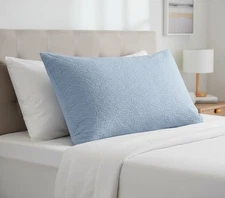 Pillow Sham Mainstays Essential Blue Crinkle Sham King Size 20 x 36 in