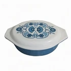 Vintage Pyrex Blue Horizon 045 2.5 Qt Oval Covered Casserole Dish w/ Lid USA