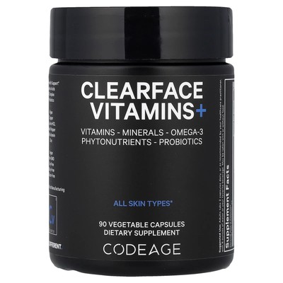 Clearface Vitamins+, 90 Vegetable Capsules