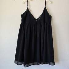 Forever21 Women Plus 0XL Chiffon Babydoll Slip Dress Glam Going Out Goth Grunge