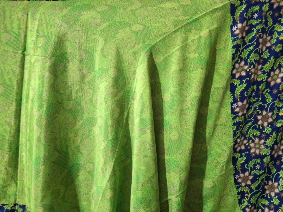 Women's Indian Sari Wrap Skirt Handmade Reversible Vintage Hippie XL Tea - Image 2 of 4