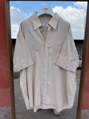 Vintage Hemd Sommer Beige Oversize Made in Italy Größe XL Herren Baumwolle