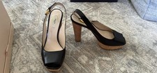Prada sling back platform peep toe shoes size 37