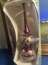 Krebs Glass lausha Three-Tier German Christmas Tree Topper 12.75? In Box