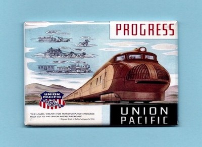 UNION PACIFIC RAILROAD PROGRESS *2x3 FRIDGE MAGNET* POSTER LOCOMOTIVE TRAIN CAR