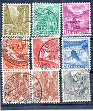 LOT SCHWEIZ  1937 - Nr. 39-45 u. 47 - gestempelt aus Nachlass