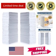Bulk Cotton Shop Towels 150 Count 14"x12" – Versatile Cleaning for Home & Garage