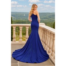MGNY Morilee 72526 Sapphire Mermaid Gown NWOT with Matching Shawl