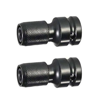2Pcs 1/2'' Drive To 1/4'' Socket Adapter for IMPACT WRENCH Hex Drill Chuck Convert