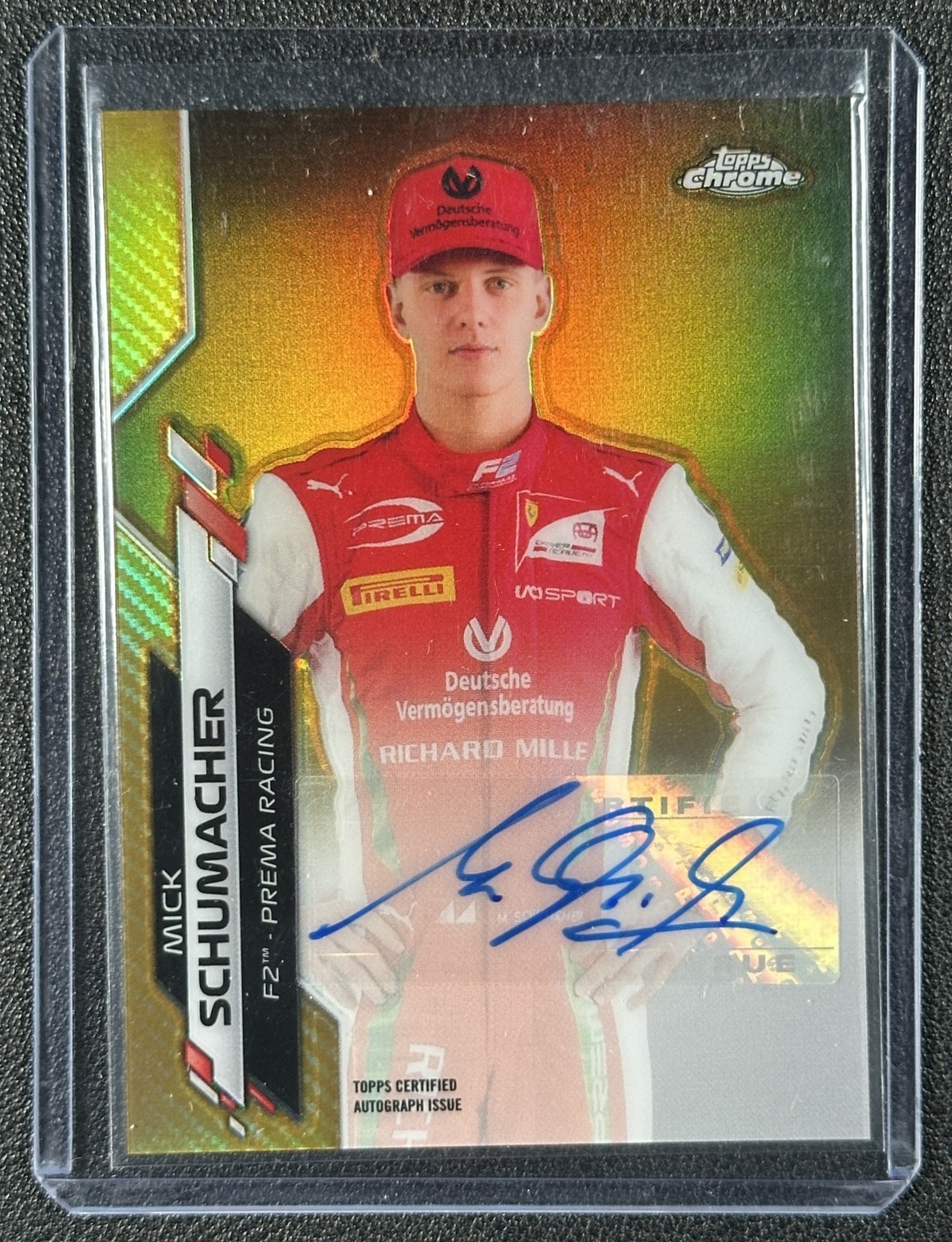 MICK SCHUMACHER 2020 TOPPS CHROME FORMULA 1 ROOKIE AUTO GOLD REFRACTOR 30/50