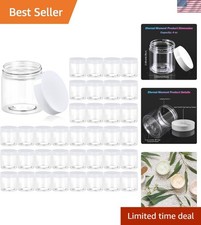 Clear 4 Oz Plastic Jars Set of 36 - Perfect for Lotion, Crafts, and Storage