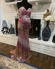 Jovani Strapless Sweetheart Sequin Ombre Merm...