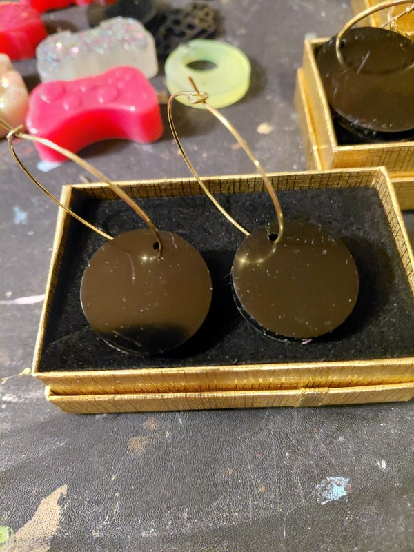 Handmade Resin Hoop Earrings