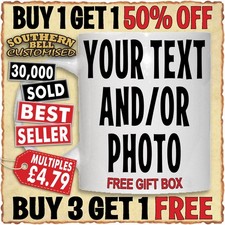 Personalised Mug Photo Custom Cup Design Name Text FATHERS DAY Eid Gift Birthday