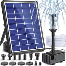 Solar Fountain Pump for Bird Bath, 6.5W Solar Water Fountain Pump with Upgrad...