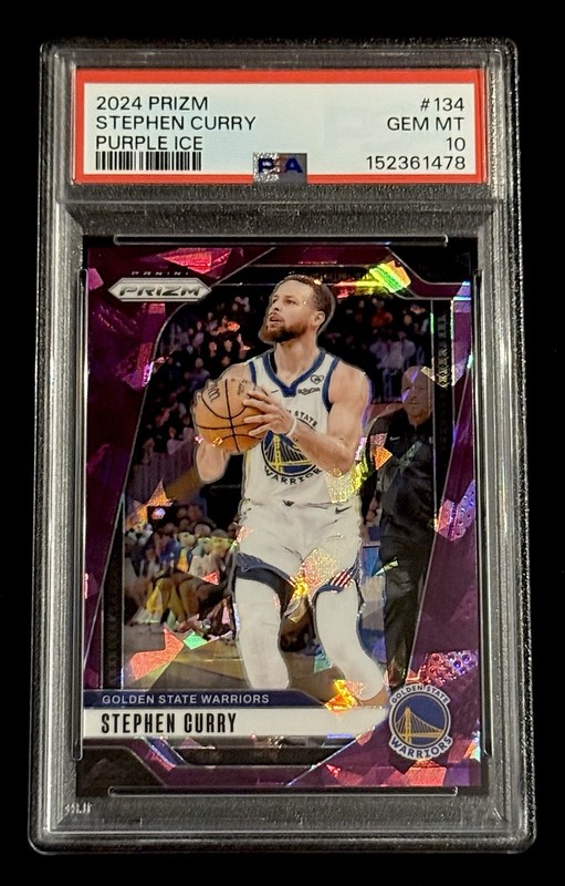 Stephen Curry 2024-25 Panini Prizm #134 Purple Ice Prizm #’d/149 PSA 10 GEM MINT