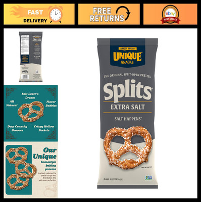 Extra Salt Split Pretzels - Homestyle Baked Snack, OU Kosher, Non-GMO, 11 Oz, 12
