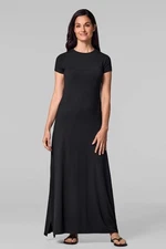 Coolibar Black Short Sleeve UPF Dounelle Maxi Dress Women's XS Sun Protection