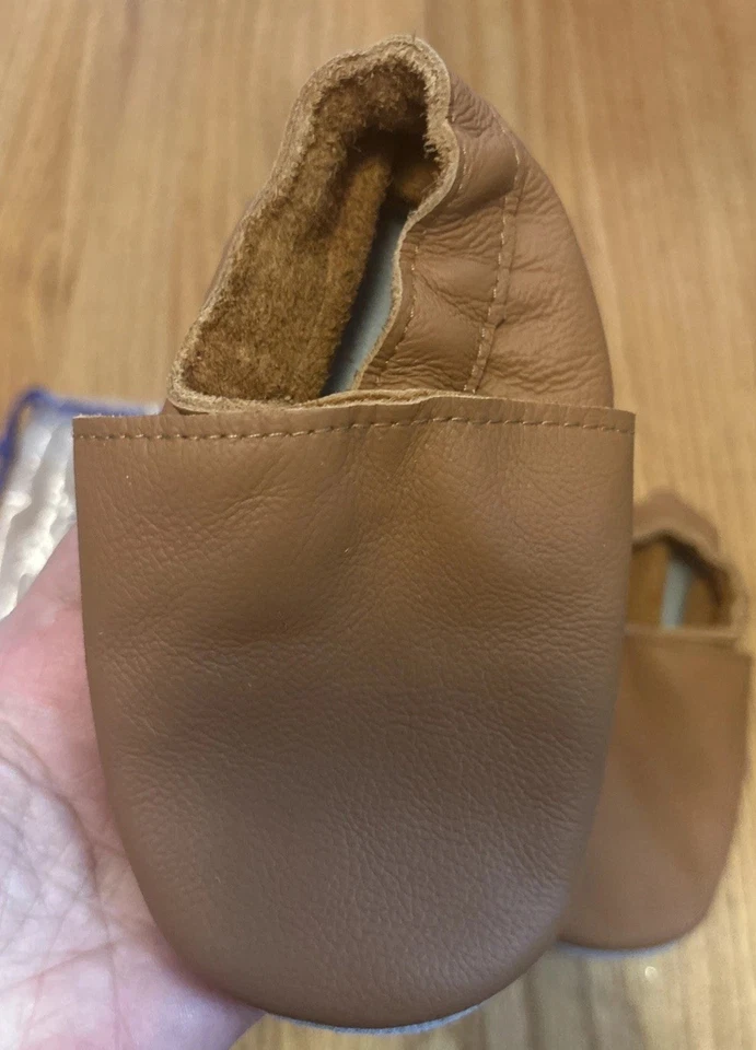 Mejale мальчиков девочек ясельного возраста коричневый кожаный мокасины без шнурков туфли 18 - 24 месяцев - Изображение 3 из 4