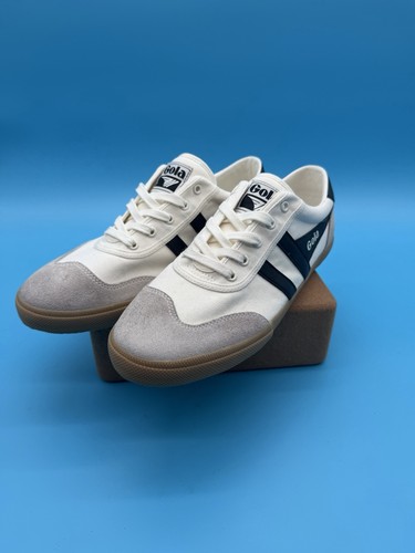 Gola Badminton Mens Casual Sneakers in Off white & Navy - 9.5 US 42.5 UK CMA548