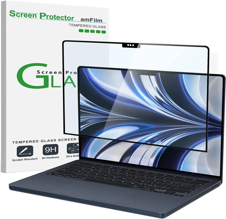 Tempered Glass Screen Protector for MacBook Air 13.6 Inch Anti-Scratch Waterp... - Image 3 of 4