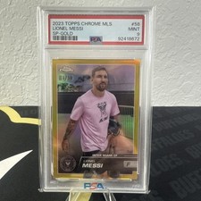 Lionel Messi 2023 Topps Chrome MLS SP Gold PSA 9