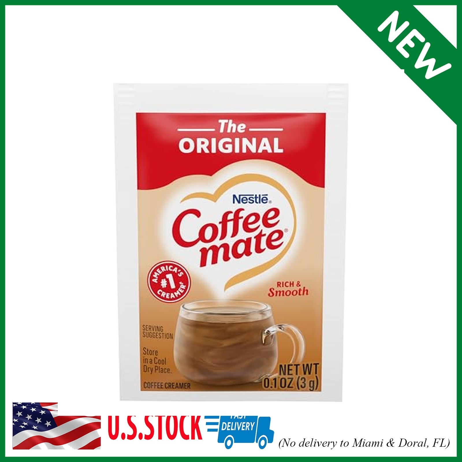 Pack of 1000 Nestle Coffee mate Coffee Creamer, Original, Non Dairy Powder Cream