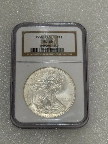 1996 Silver Eagle  NGC MS 69 Brown Label ~ TONED ~ SEE PICS (059)