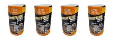 4 NEW All Purpose Extra Large Pack Furniture Plus Wipes 160 Count CLEANER